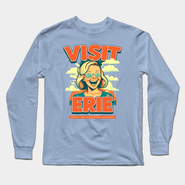 Visit Erie Long Sleeve T-Shirt by mbloomstine